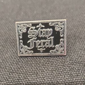 Silver and Black 'Stay Feral' Bracelet